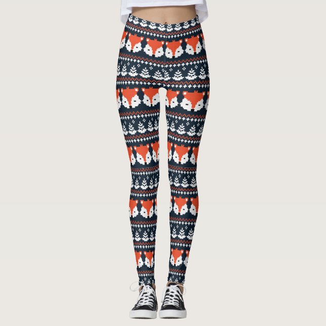 Leggings Navidades de punto Ugly Sweater Fox (Anverso)