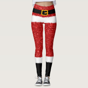 Leggings Navidades de Purpurinas de disfraces de Santa Clau