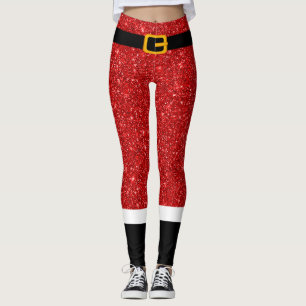 Leggings Navidades de Purpurinas de disfraces de Santa Clau