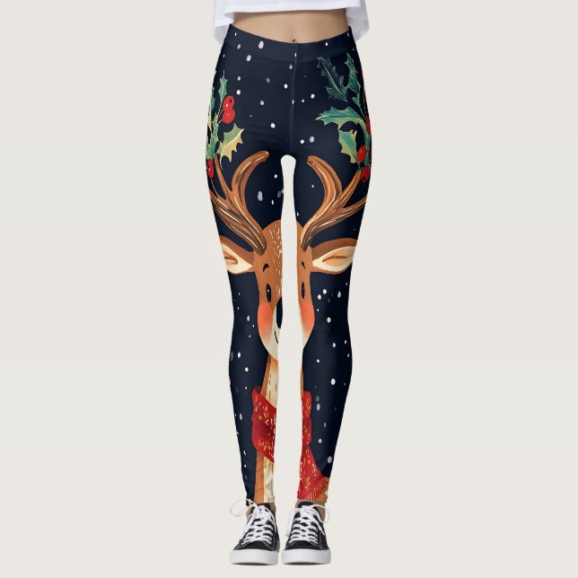 Leggings Navidades de renos Starry Noche de Twinkle (Anverso)