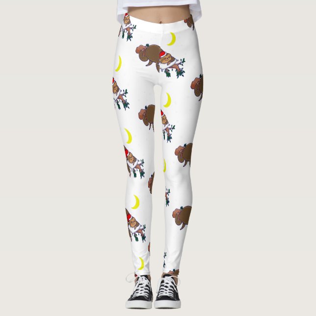 Leggings navidades de santa claus sloth (Anverso)