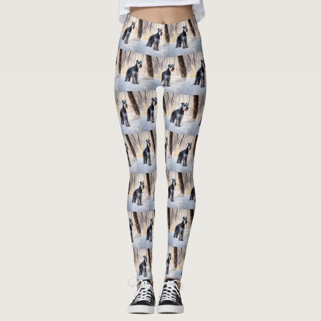 Leggings Navidades de Schnauzer Let It Snow (Anverso)