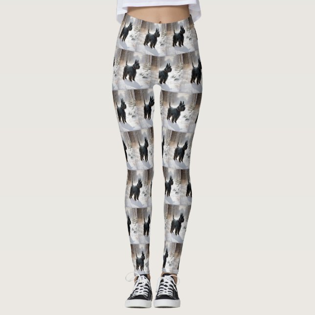 Leggings Navidades de Scottish Terrier Let It Snow (Anverso)