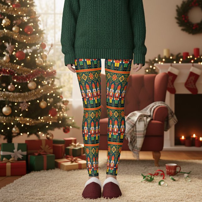 Leggings Navidades de soldados de juguetes desnudos lanzan  (These leggings are a fun and comfortable addition to your festive family photos.)