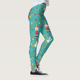 Leggings Navidades de unicornio arcoiris en feriado de invi