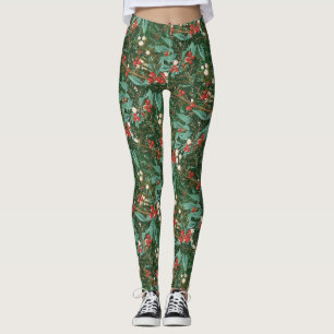 Leggings Navidades de vacaciones botánicas clásicas de Gree