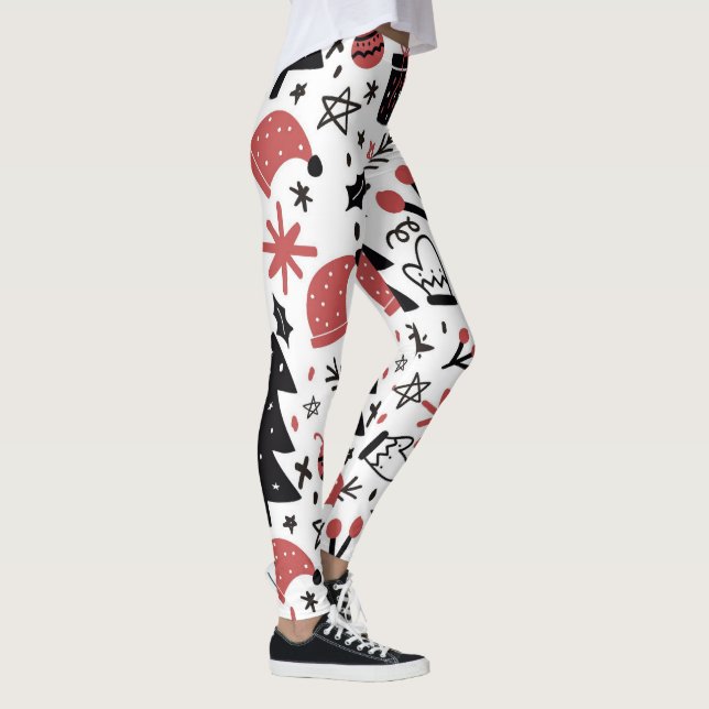 Leggings Navidades de vacaciones negras rosadas Elegantes (Derecha)