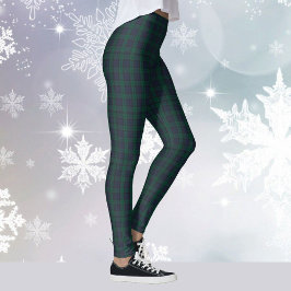 Leggings Navidades de yoga de Tartán verde en campaña