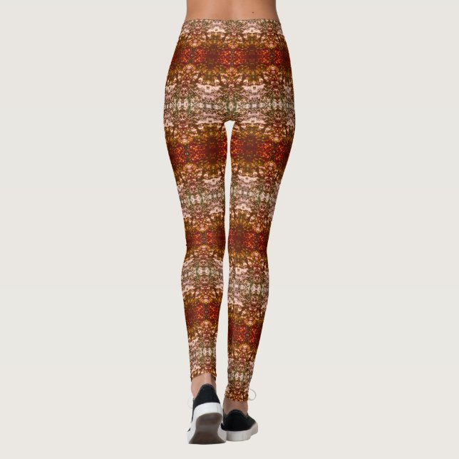 Leggings Navidades del amanecer iluminan el patrón vibrante (Reverso)