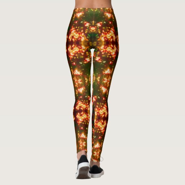 Leggings Navidades del amanecer Luces Patrón Brillante 12 (Reverso)