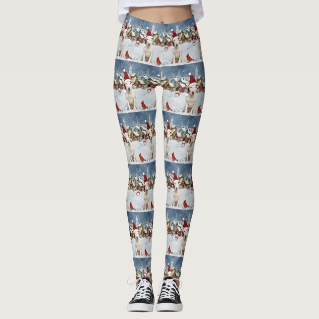 Leggings Navidades del Bull Terrier Dog Winter Wonderland (Anverso)
