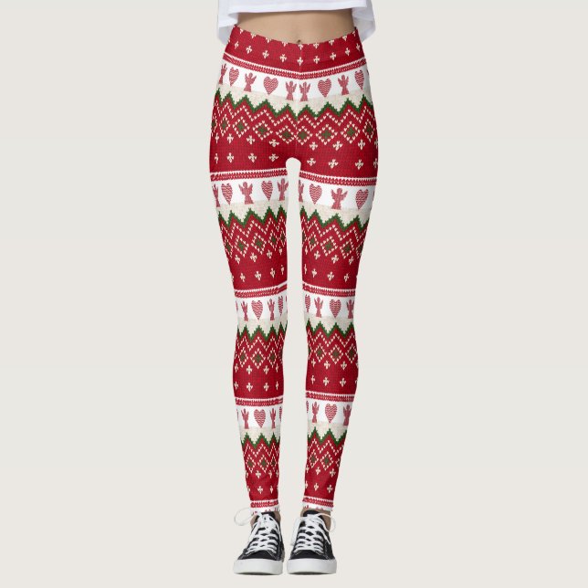 Leggings Navidades del corazón de los ángeles de agua de pu (Anverso)