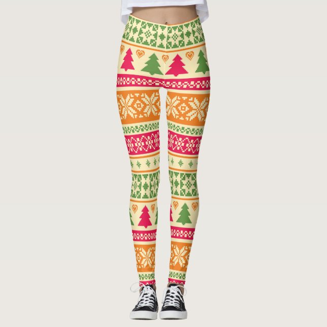 Leggings Navidades del estilo de Isla Feria sin problemas (Anverso)