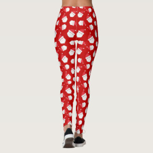 Leggings Navidades del patrón de cabeza de Santa Claus