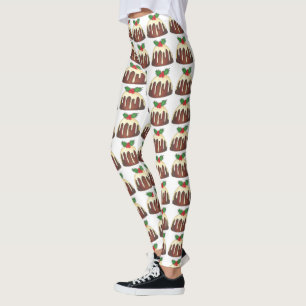 Leggings Navidades del Sugar Plum Pudding festejan comida b