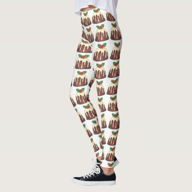 Leggings Navidades del Sugar Plum Pudding festejan comida b (Izquierda)