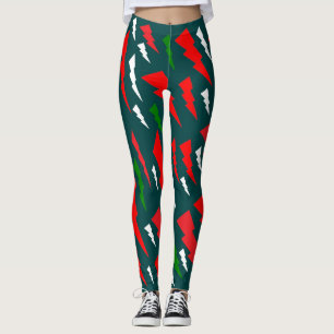 Leggings Navidades diseñan rojo blanco verde alegre diversi