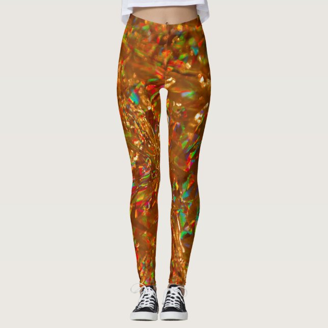 Leggings Navidades divertidos multicolores Tinsel (Anverso)