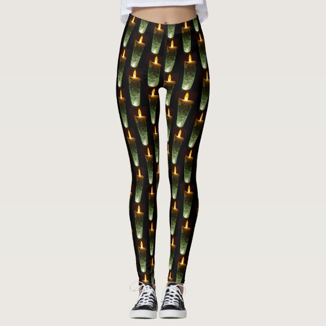 Leggings Navidades Diwali Flama Funny Candle Pattern (Anverso)