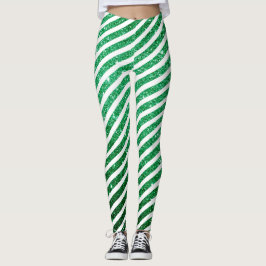 Leggings Navidades dulces Candy Cane Purpurina Green Strike