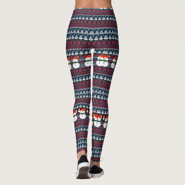 Leggings Navidades Elegante Patrón De Knit (Reverso)