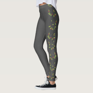 Leggings Navidades Elegantes Holiday Holly Berries Cute