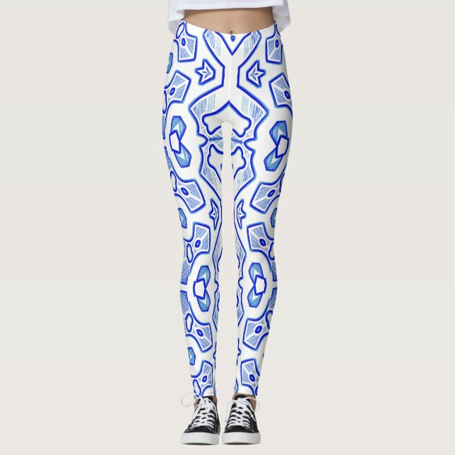 Leggings Navidades Especial blanco azul "Ratti_Creative_Art (Anverso)