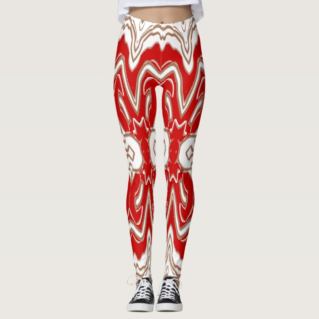Leggings Navidades Especial blanco rojo "Ratti_Creative_Art (Anverso)