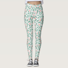 Leggings Navidades Evergreen Boughes y Holly Berries