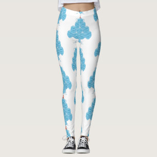 Leggings navidades feos con un árbol de máscaras faciales