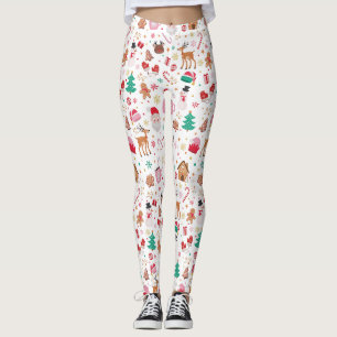 Leggings Navidades feos del verde rosado Santa Claus