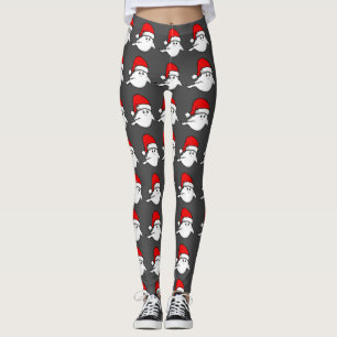 Leggings navidades feos, fantasma santa claus, espeluznante