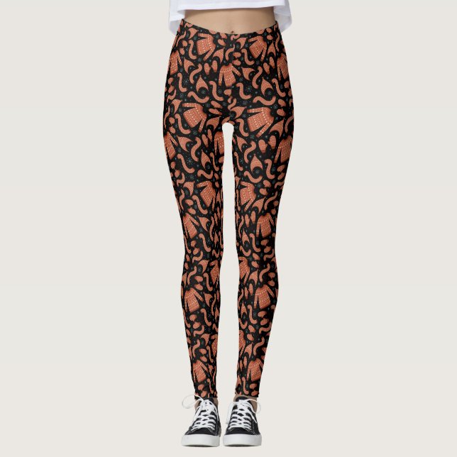 Leggings Navidades feos Gorra suéter bufanda Blanco rojo (Anverso)