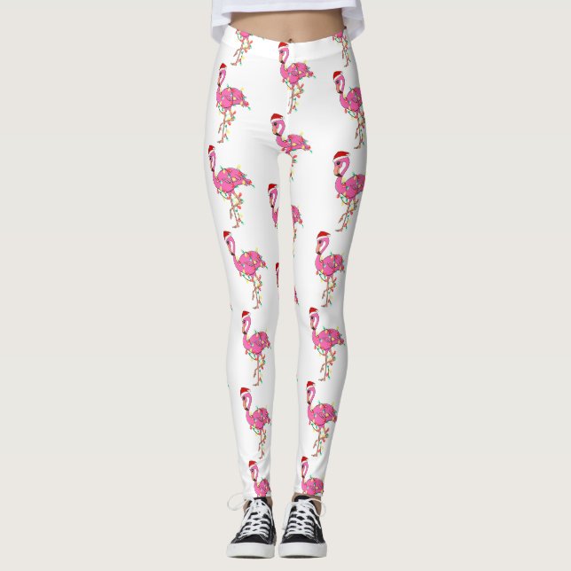 Leggings navidades feos santa claus flamingo (Anverso)