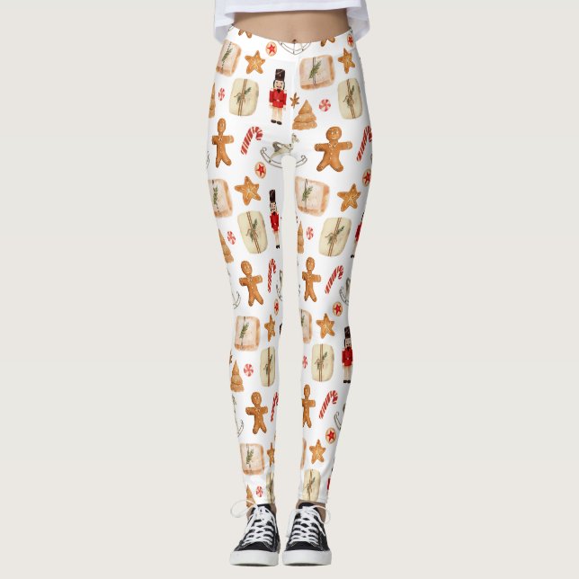 Leggings Navidades Festividad de la Cocina Nutcracker Candy (Anverso)