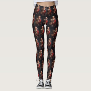 Leggings Navidades festivos de Yorkshire Terrier Santa Clau