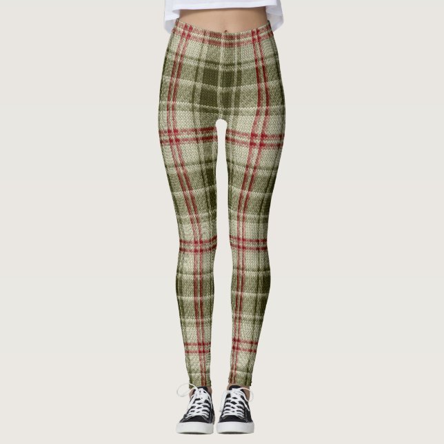 Leggings Navidades festivos Leyes verdes y rojas (Anverso)