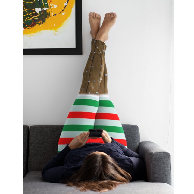 Leggings Navidades festivos rayan piernas con nieve (Subido por el creador)