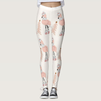 Leggings Navidades Flamingo Rosado