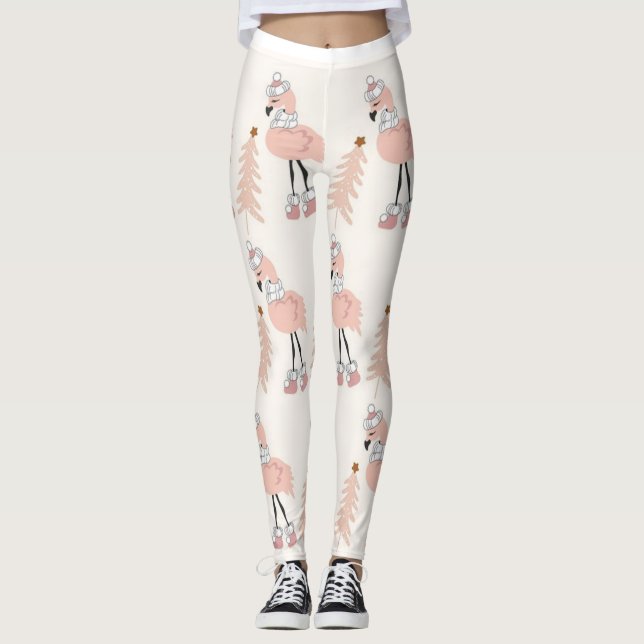 Leggings Navidades Flamingo Rosado (Anverso)