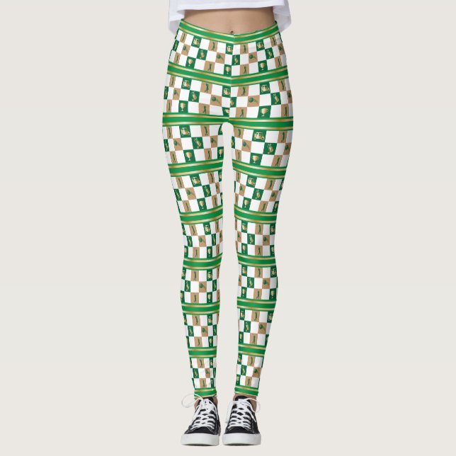 Leggings Navidades Golf - Patrón de golf Minimalista (Anverso)