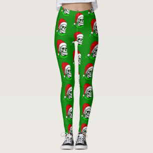 Leggings navidades góticos santa skull skeleton