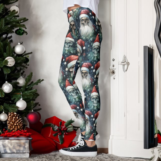 Leggings Navidades góticos verdes crían a Santa Hats Gothma (Subido por el creador)