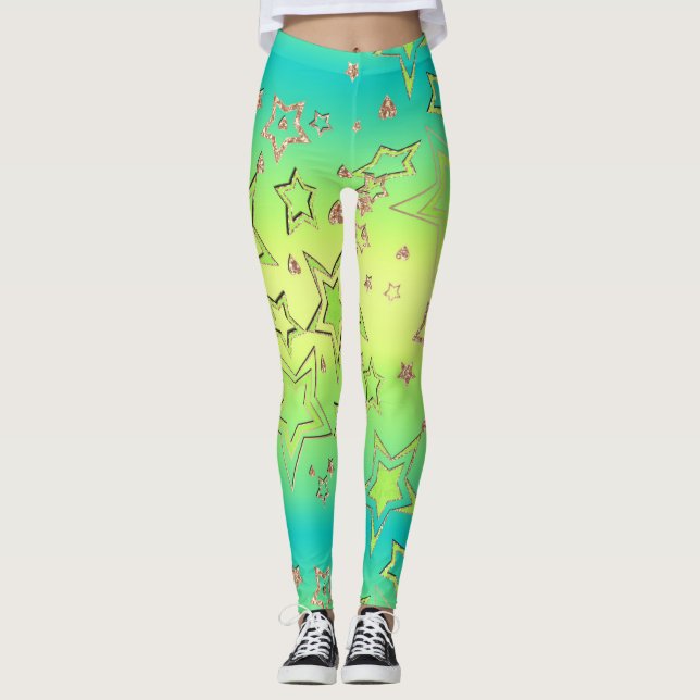 Leggings Navidades gradiente purpurina brillo confetti estr (Anverso)