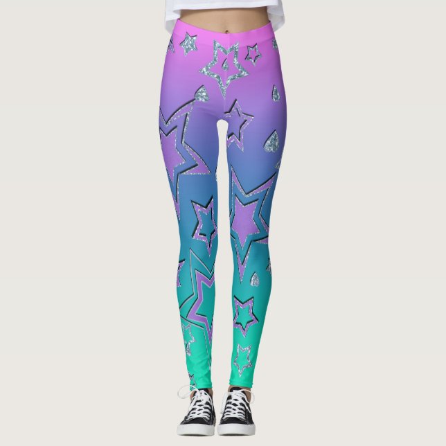 Leggings Navidades gradiente purpurina brillo confetti estr (Anverso)