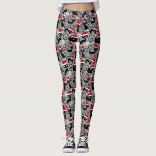 Leggings navidades grises santa cats