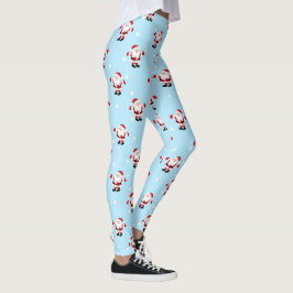 Leggings Navidades Holiday Santa Claus Blue