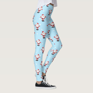 Leggings Navidades Holiday Santa Claus Blue
