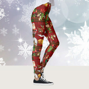 Leggings Navidades Holiday Spirit Red & Green Plaid