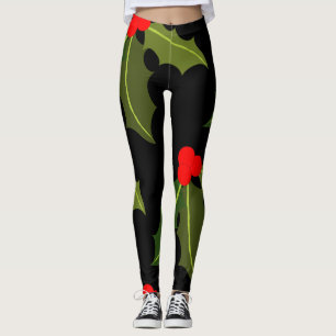 Leggings Navidades Holly Leaf y Berry Pattern Leging